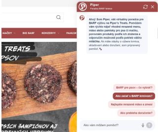 🐾 Vítajte Pipera — nášho nového virtuálneho BARF poradcu! 🤖 Máme pre vás novinku. Na webe Piper’s Treats sme spustili...